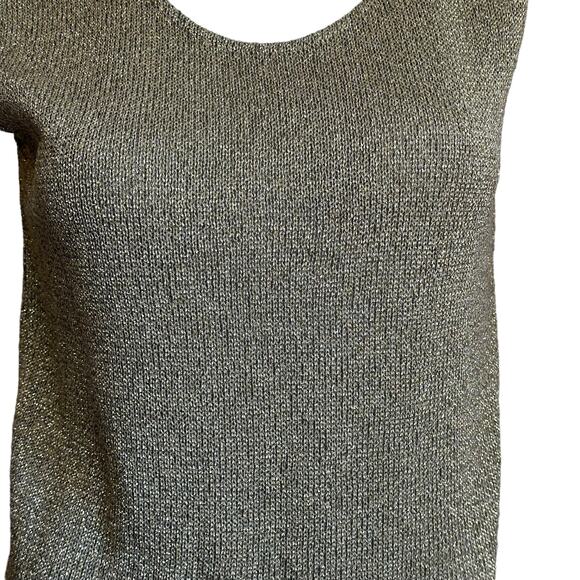 Vintage Brenda French for French Rags Gold Lurex Sleeveless Sweater sz 3=M/L EUC - Picture 4 of 10